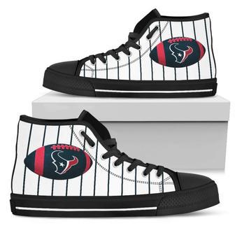 Straight Line With Deep Circle Houston Texans High Top Shoes | Favorety AU