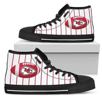 Straight Line With Deep Circle Kansas City Chiefs High Top Shoes | Favorety CA