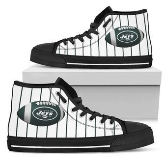 Straight Line With Deep Circle New York Jets High Top Shoes | Favorety DE