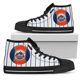 Straight Line With Deep Circle New York Mets High Top Shoes | Favorety CA