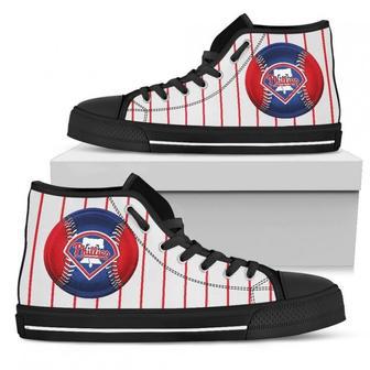 Straight Line With Deep Circle Philadelphia Phillies High Top Shoes | Favorety