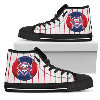 Straight Line With Deep Circle Philadelphia Phillies High Top Shoes | Favorety DE