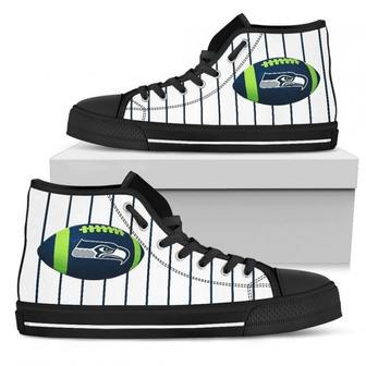 Straight Line With Deep Circle Seattle Seahawks High Top Shoes | Favorety UK