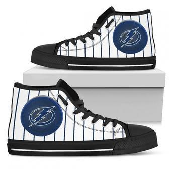 Straight Line With Deep Circle Tampa Bay Lightning High Top Shoes | Favorety