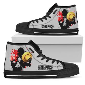 Straw Hat Luffy One Piece Sneakers High Top Shoes Anime Fan - Monsterry AU