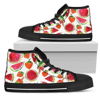 Summer Fruits Watermelon Men's High Top Shoes - Monsterry AU