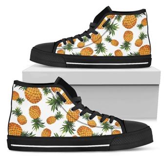 Summer Pineapple Pattern Print Men's High Top Shoes - Monsterry CA