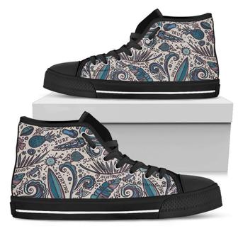 Summer Surfing Pattern Print Men's High Top Shoes - Monsterry UK