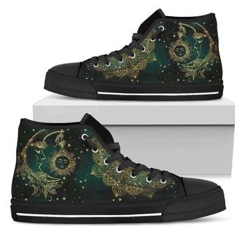 Sun And Moon Gothic For Man And Women Custom Canvas High Top Shoes - Monsterry UK