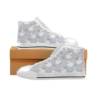 Sweet dreams sheep pattern Men's High Top Shoes White - Monsterry