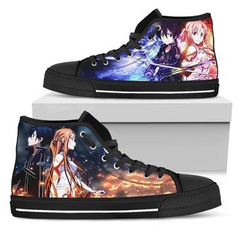 Sword Art Online Sneakers Asuna Kirito High Top Shoes SAO Anime - Monsterry AU