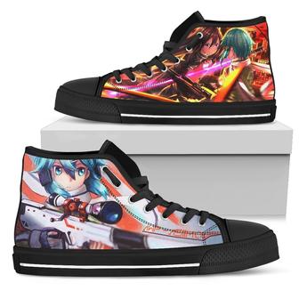 Sword Art Online Sneakers Sinon & Yuuki High Top Shoes SAO Anime - Monsterry AU