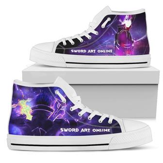 Sword Art Online Sneakers Swords of Kirito High Top Shoes Anime - Monsterry AU