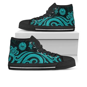 Tahiti High Top Shoes - Turquoise Tentacle Turtle - - Monsterry UK