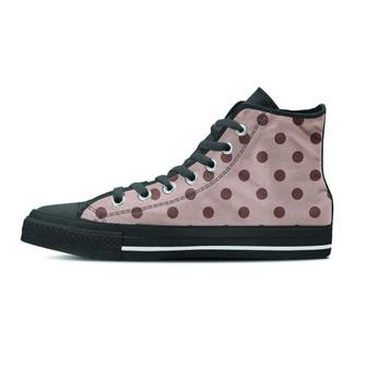 Tan And Brown Polka Dot Women's High Top Shoes - Monsterry