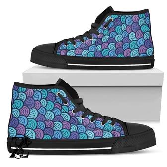 Teal Pink Mermaid Scales Women'S High Top Shoes - Monsterry CA
