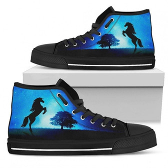 TeeDCMA Funny Horse High Top Shoes Star Sky - Monsterry
