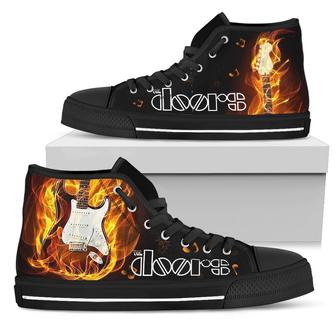 The Doors Sneakers Fire Guitar High Top Shoes Gift For Fan - Monsterry
