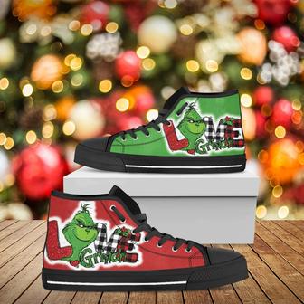 The Grinch Character Christmas Ii Design For Lovers Gift For Fan Custom Canvas High Top Shoes - Monsterry DE
