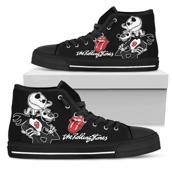 The Rolling Stones Sneakers Jack Skellington High Top Shoes Gift Idea | Favorety CA