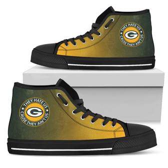 They Hate Us Cause They Ain't Us Green Bay Packers High Top Shoes | Favorety