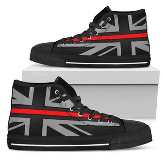 Thin Red Line Union Jack Men's High Top Shoes - Monsterry