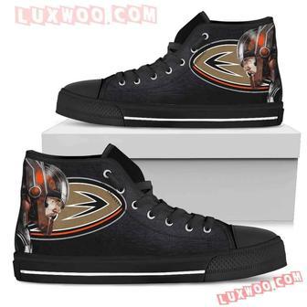 Thor Head Beside Anaheim Ducks High Top Shoes Sport Sneakers | Favorety UK