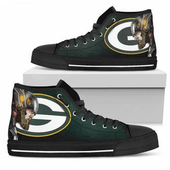 Thor Head Beside Green Bay Packers High Top Shoes | Favorety CA