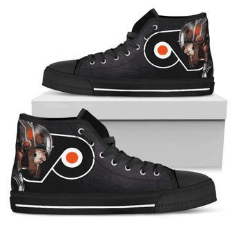 Thor Head Beside Philadelphia Flyers High Top Shoes | Favorety