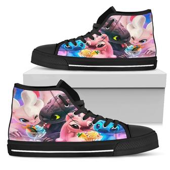 Toothless Couples Lover Shoes Gift For Fan High Top Shoes For Men And Women - Monsterry AU