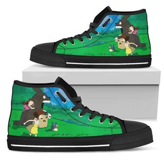 Totoro And Friend Sneakers High Top Shoes My Neighbor Totoro - Monsterry DE