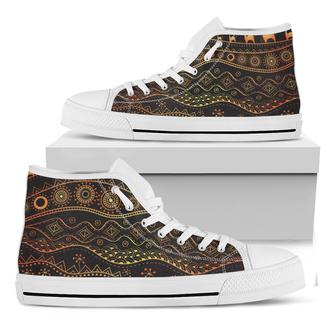 Tribal Ethnic African White High Top Shoes - Monsterry UK