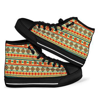 Tribal Native American Aztec Indians Navajo Print Men Women's High Top Shoes | Favorety UK