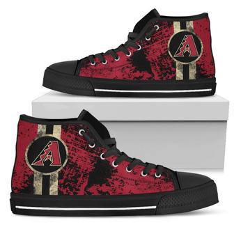 Triple Stripe Bar Dynamic Arizona Diamondbacks High Top Shoes | Favorety