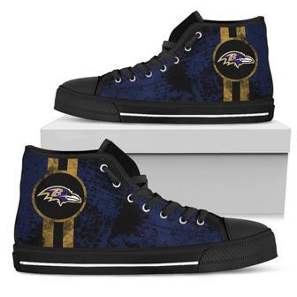 Triple Stripe Bar Dynamic Baltimore Ravens High Top Shoes | Favorety UK