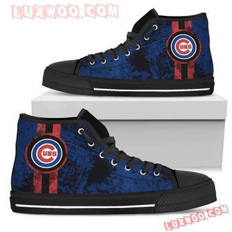 Triple Stripe Bar Dynamic Chicago Cubs High Top Shoes Sport Sneakers | Favorety