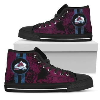 Triple Stripe Bar Dynamic Colorado Avalanche High Top Shoes | Favorety CA