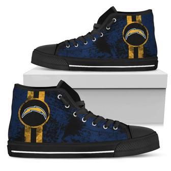 Triple Stripe Bar Dynamic Los Angeles Chargers High Top Shoes | Favorety DE