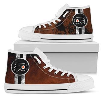 Triple Stripe Bar Dynamic Philadelphia Flyers High Top Shoes | Favorety CA