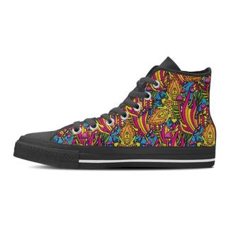 Trippy Hippie Flame Psychedelic Women's High Top Shoes - Monsterry AU