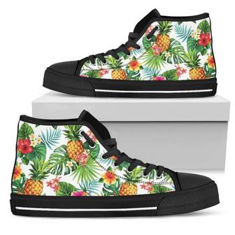 Tropical Aloha Pineapple Pattern Print Men's High Top Shoes - Monsterry UK