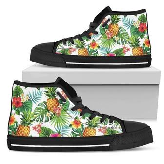 Tropical Aloha Pineapple Pattern Print Women's High Top Shoes - Monsterry UK