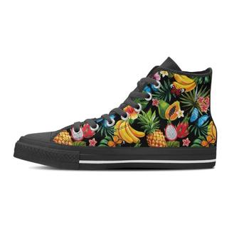 Tropical Fruit Hawaiian Print Men's High Top Shoes - Monsterry UK