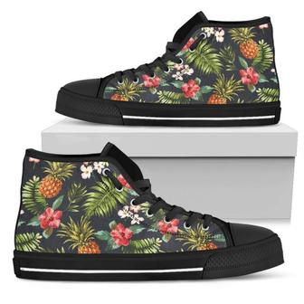 Tropical Hawaii Pineapple Pattern Print Men's High Top Shoes - Monsterry CA