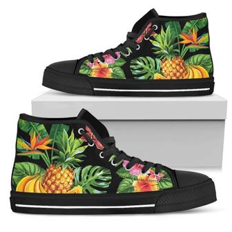 Tropical Hawaiian Fruits Pattern Print Men's High Top Shoes - Monsterry CA