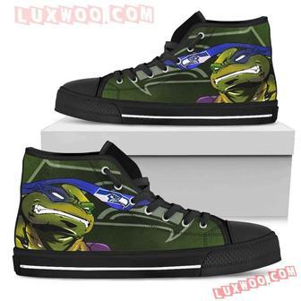 Turtle Seattle Seahawks Ninja High Top Shoes Sport Sneakers | Favorety AU