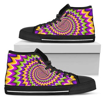 Twisted Colors Moving Optical Illusion Men's High Top Shoes - Monsterry DE
