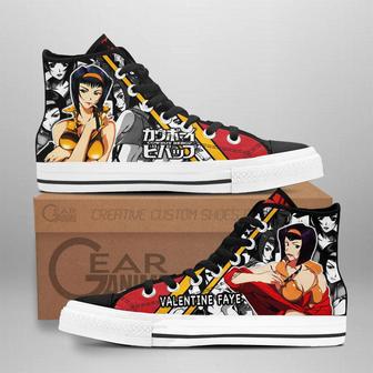 Valentine Faye High Top Shoes Custom Manga Anime Cowboy Bebop Sneakers | Favorety UK