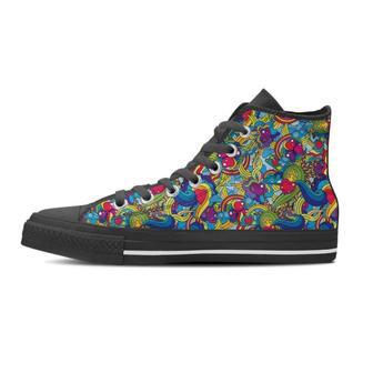 Valentine Heart Hippie Trippy Women's High Top Shoes - Monsterry