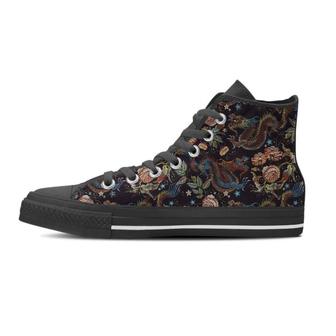 Vintage Chinese Dragon Floral Print Women's High Top Shoes - Monsterry